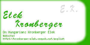 elek kronberger business card